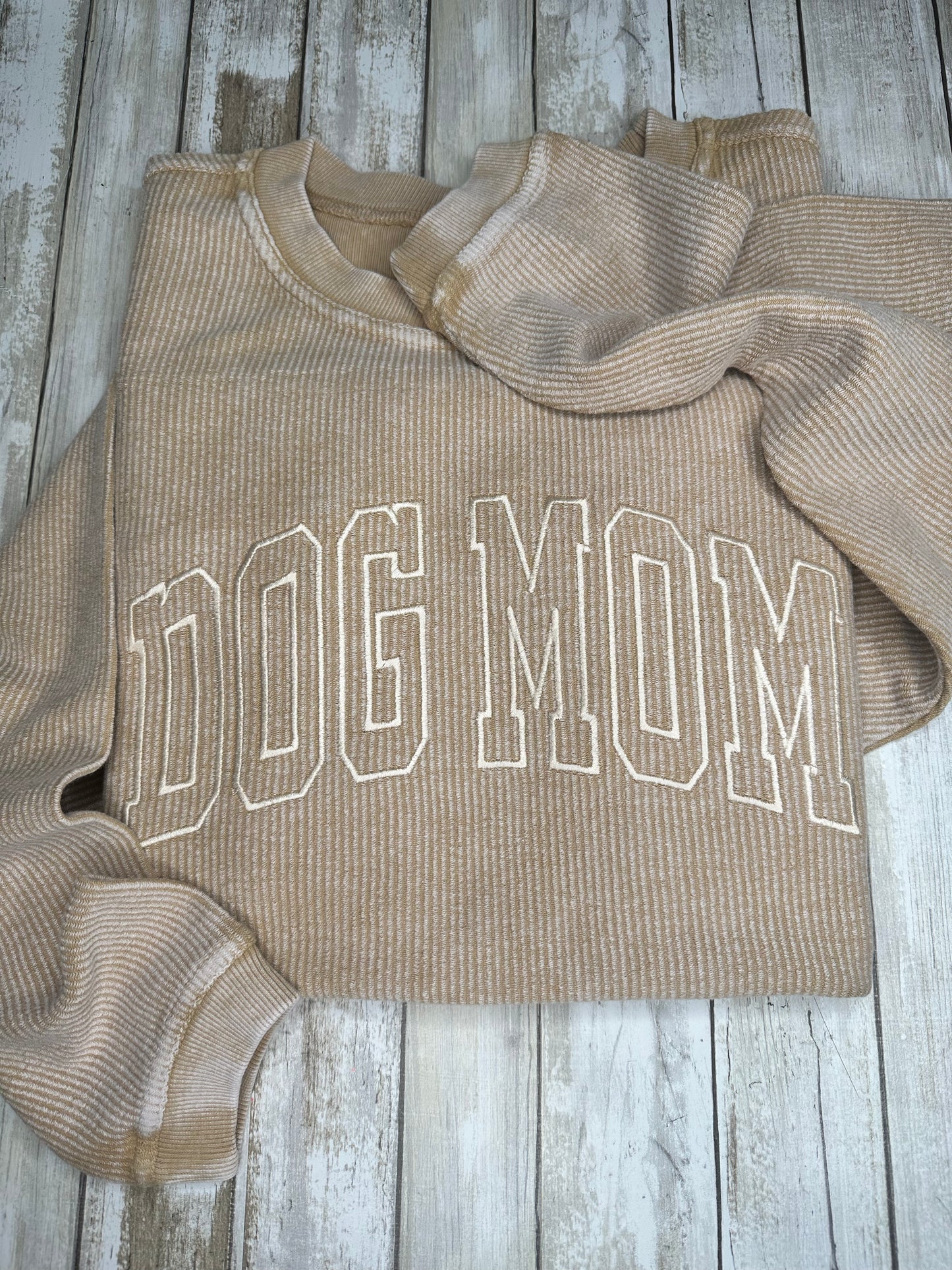 Dog Mom Corded Crewneck