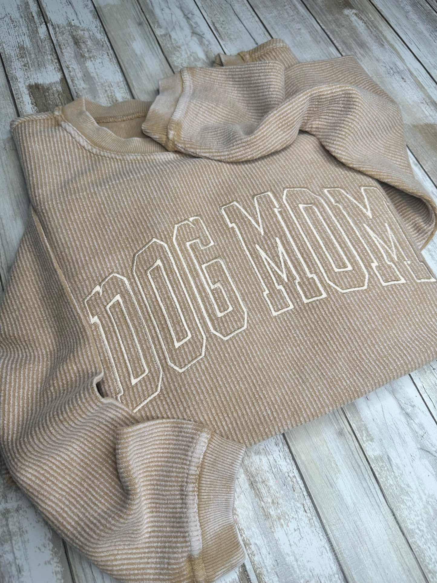 Dog Mom Corded Crewneck
