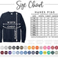Embroidered Customizable Sweatshirts with names on sleeve