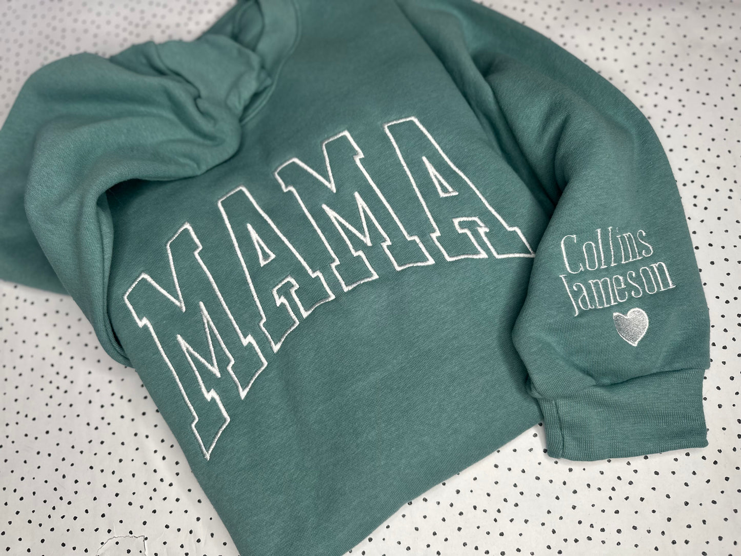 Embroidered Customizable Sweatshirts with names on sleeve